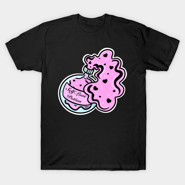 Self-Love Potion T-Shirt by Crashdolly